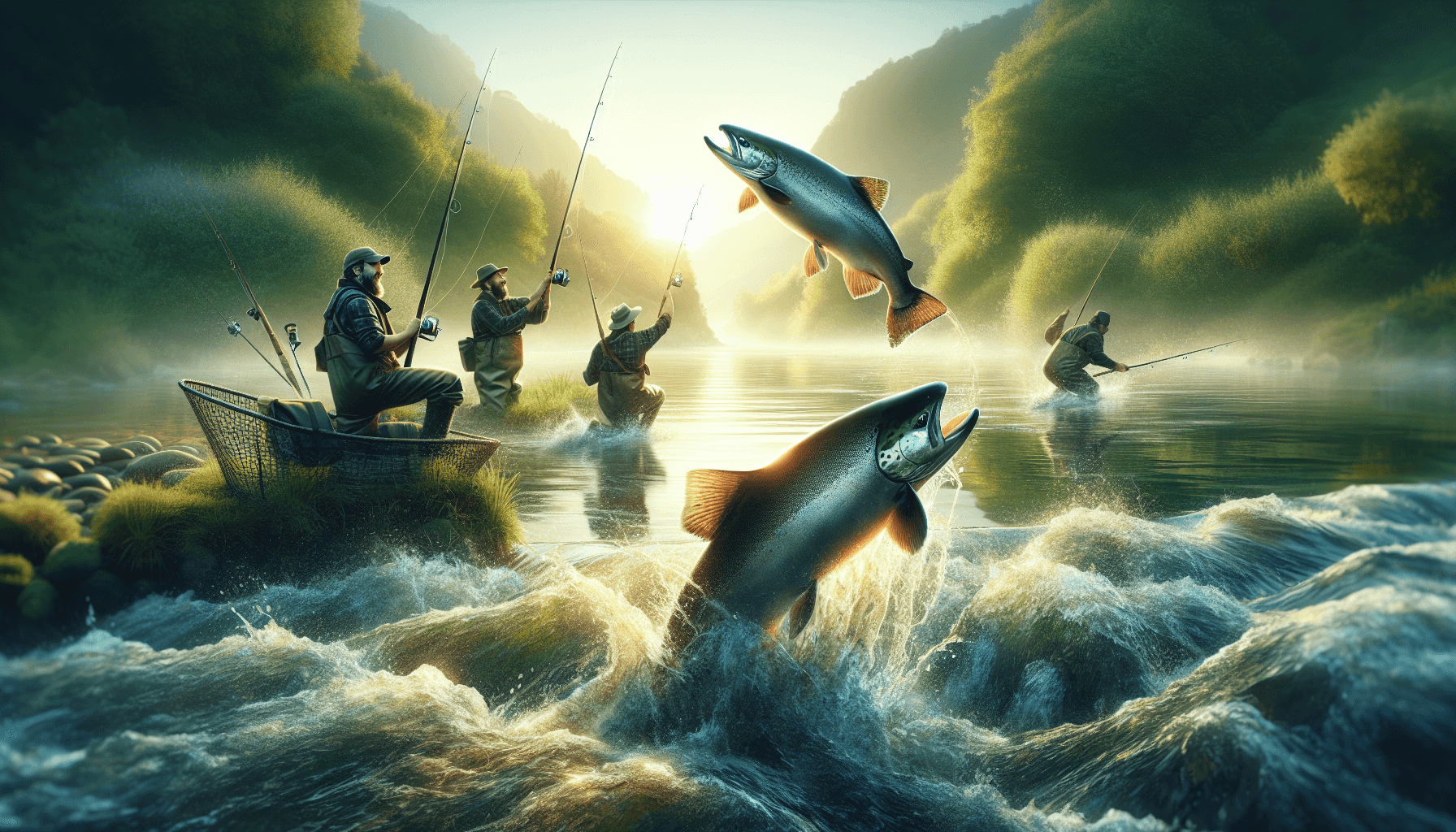 Cómo es el ritual de la pesca del salmón en los ríos asturianos